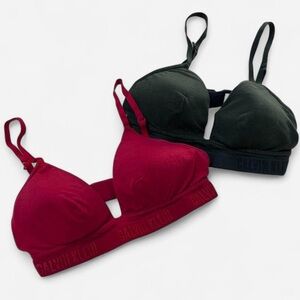 Calvin Klein Bralettes in Burgundy and Forest Green